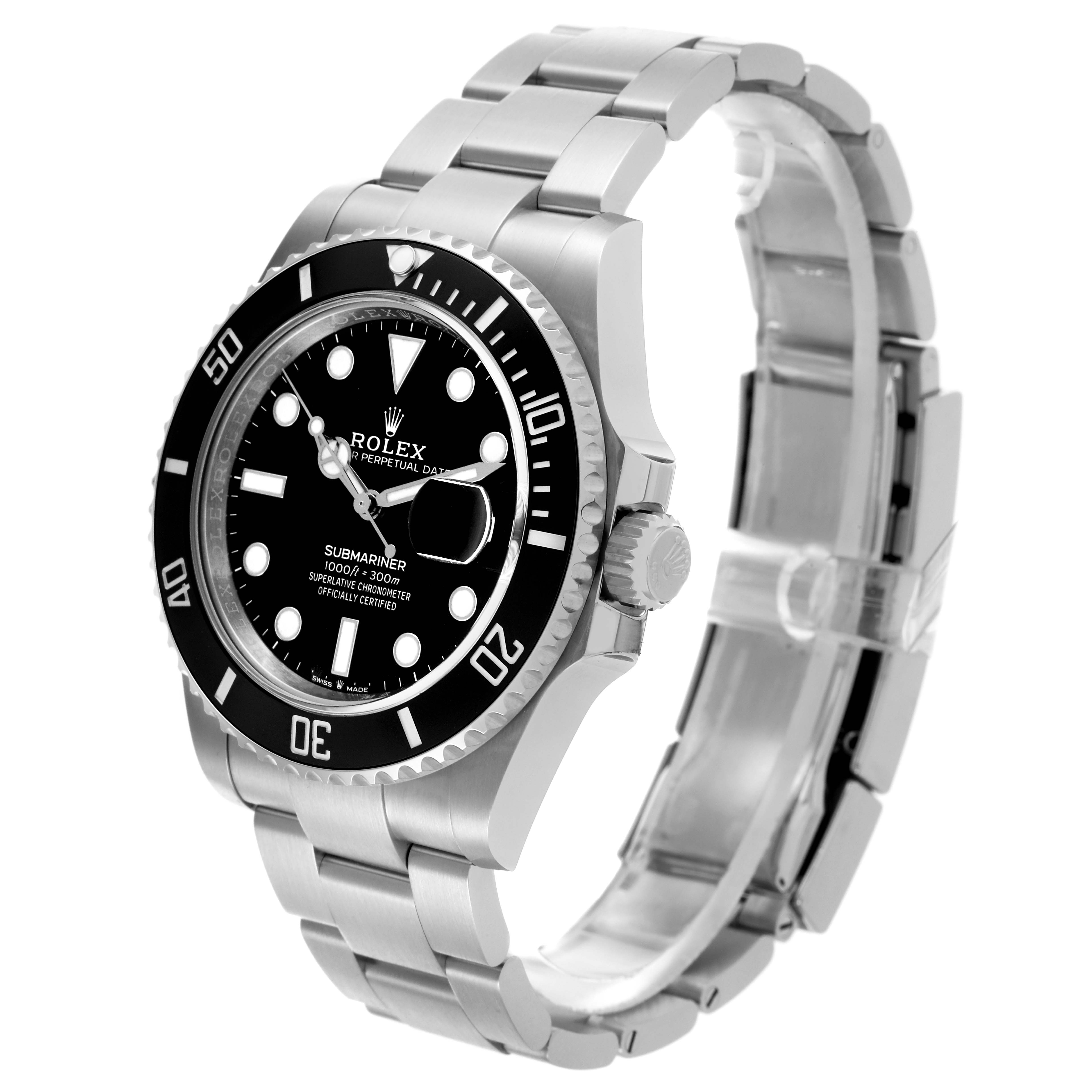The Rolex Submariner 126610LN Men
s Stainless Steel Black Dial 126610LN Men
s Stainless Steel Black Dial is shown at a three-quarter angle, displaying the face, bezel, crown, and bracelet.