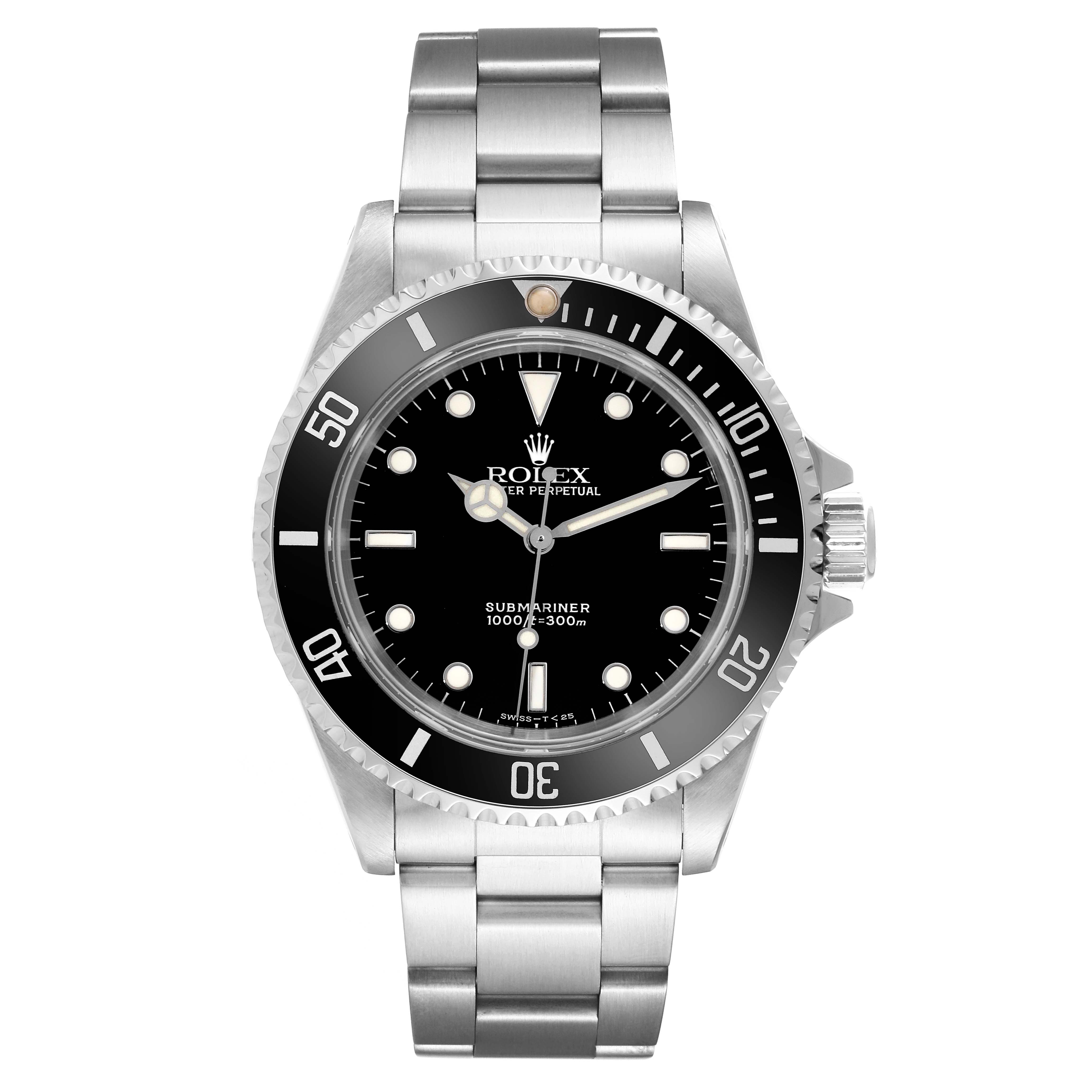 Rolex Submariner No Date 40mm 2 Liner Steel Mens Watch 14060 Box Papers