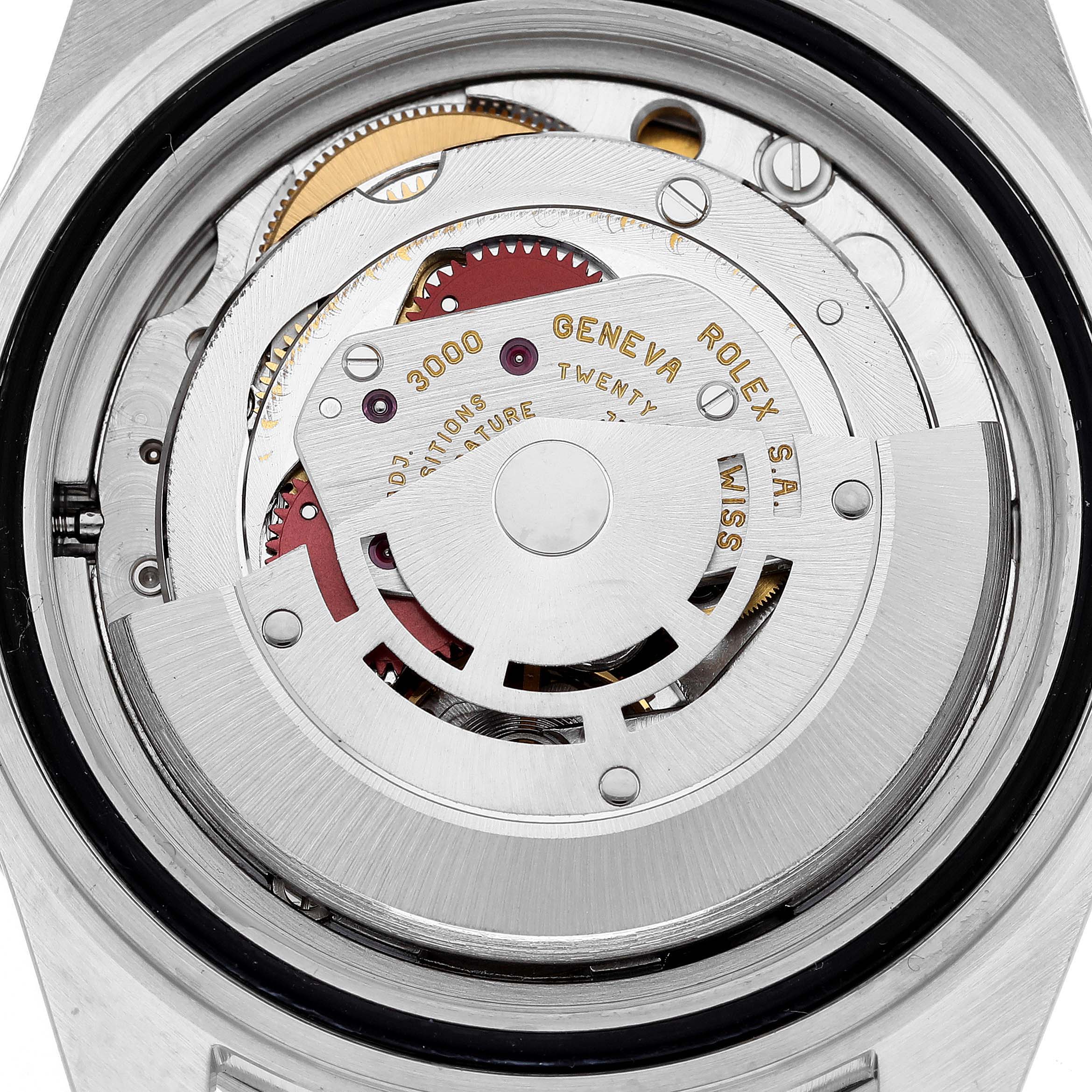 This image displays the internal mechanism and movement of a Rolex Submariner 14060 Men
s Stainless Steel Black Dial 14060 Men
s Stainless Steel Black Dial watch, viewed from the back.