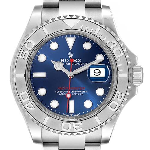 Photo of Rolex Yachtmaster Blue Dial Steel Platinum Mens Watch 126622 Unworn
