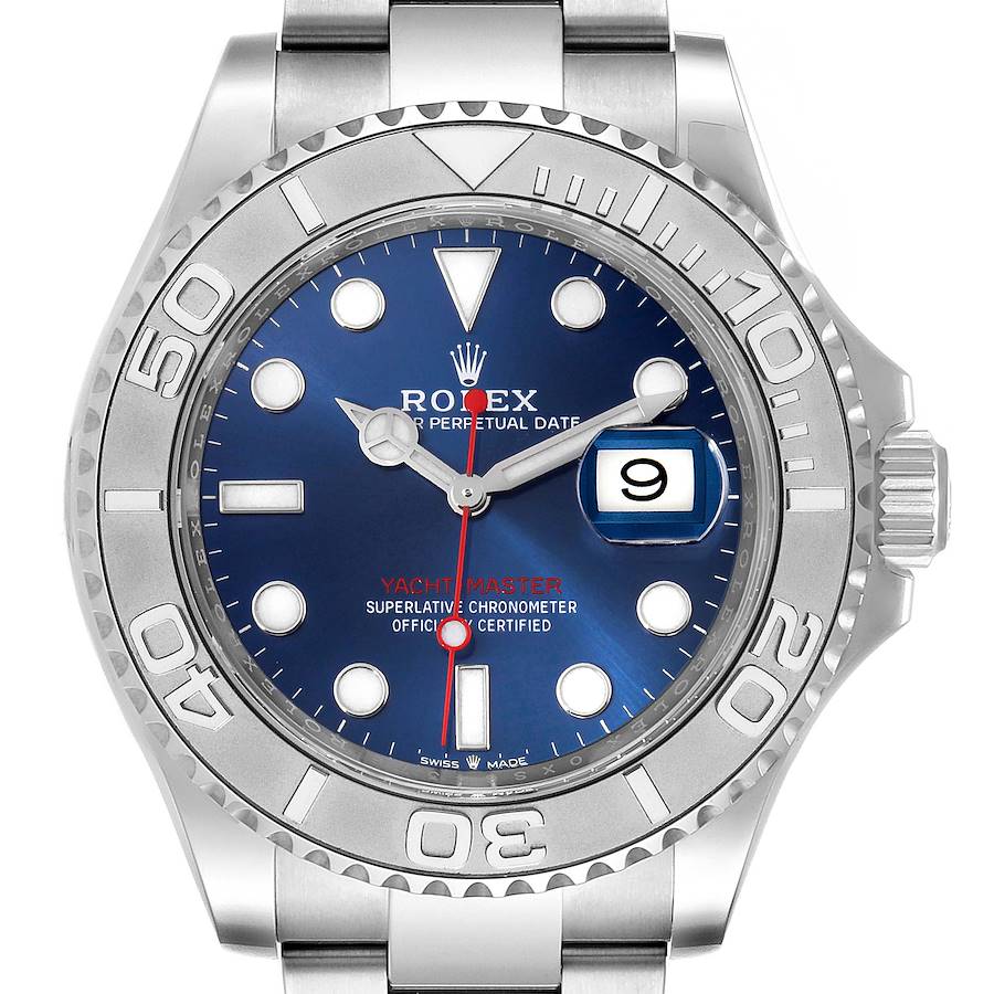Rolex Yachtmaster Blue Dial Steel Platinum Mens Watch 126622 Unworn SwissWatchExpo