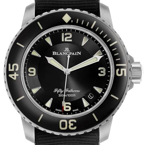 Photo of Blancpain Fifty Fathoms Automatique Titanium Mens Watch 5015 Box Card