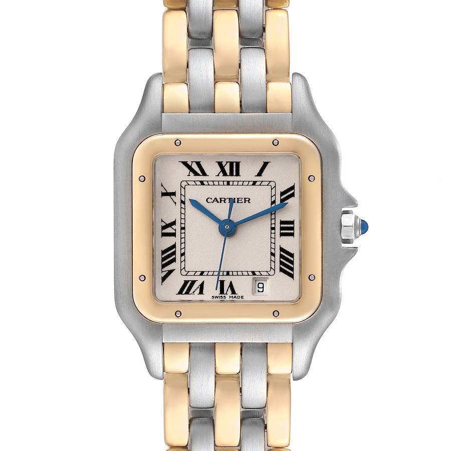 Cartier Panthere Midsize Steel Yellow Gold Three Row Ladies Watch 83083244 Box Papers SwissWatchExpo