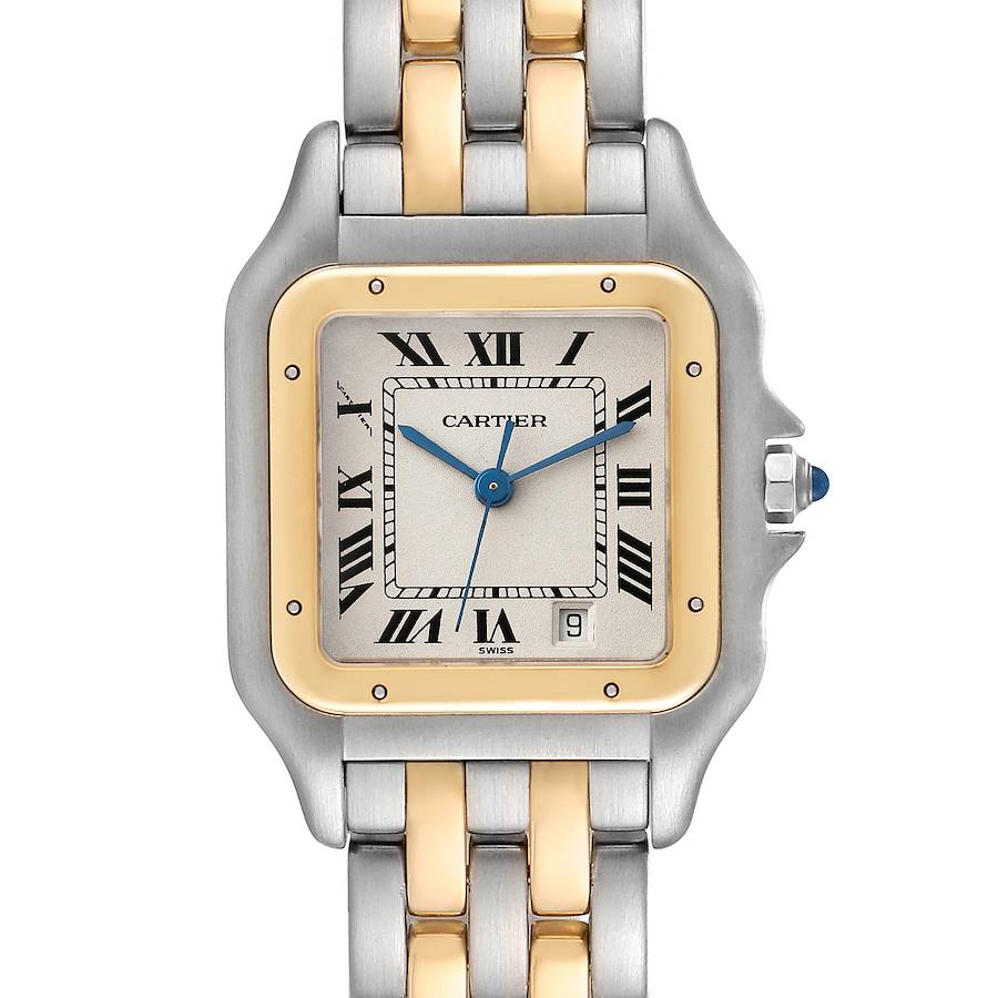 Cartier Panthere Midsize Steel Yellow Gold Two Row Ladies Watch W25028B8 SwissWatchExpo