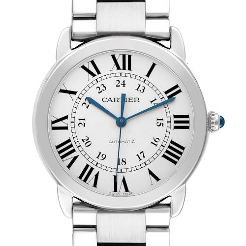 Photo of Cartier Ronde Solo Steel Silver Dial Mens Watch WSRN0012 Card
