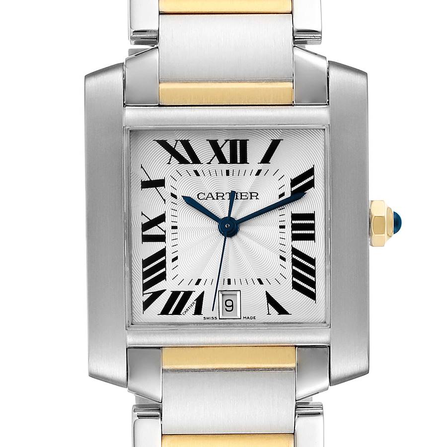 Cartier Tank Francaise Steel Yellow Gold Large Unisex Watch W51005Q4 SwissWatchExpo