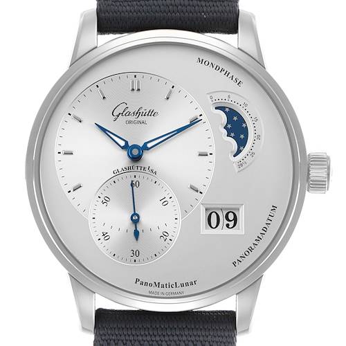 Photo of Glashutte PanoMaticLunar Steel Silver Mens Watch 1.90.02.42.32.64 Box Papers