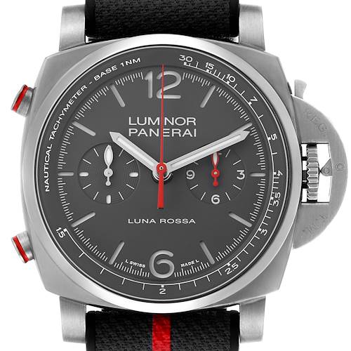 Photo of Panerai Luminor Luna Rossa Chrono Flyback Titanium Mens Watch PAM01654 Box Card