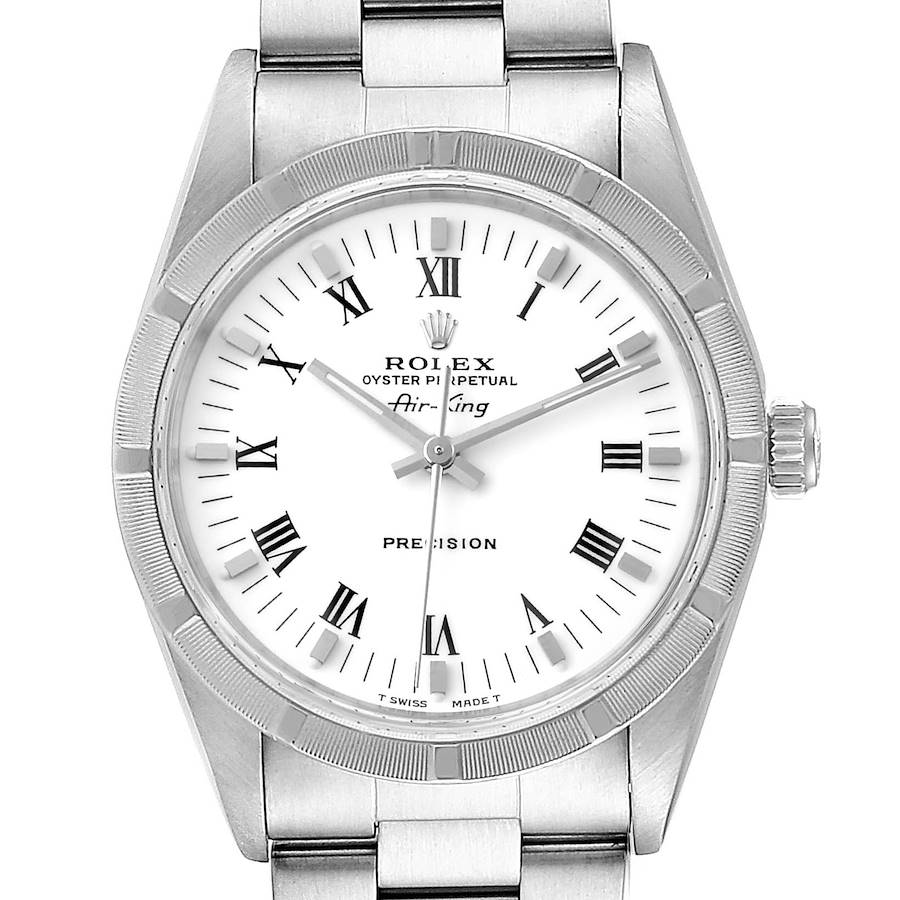 Rolex Air King 34mm White Dial Steel Mens Watch 14010 Box Papers SwissWatchExpo