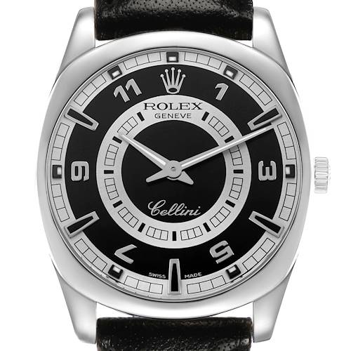 Photo of Rolex Cellini Danaos White Gold Black Silver Dial Mens Watch 4243