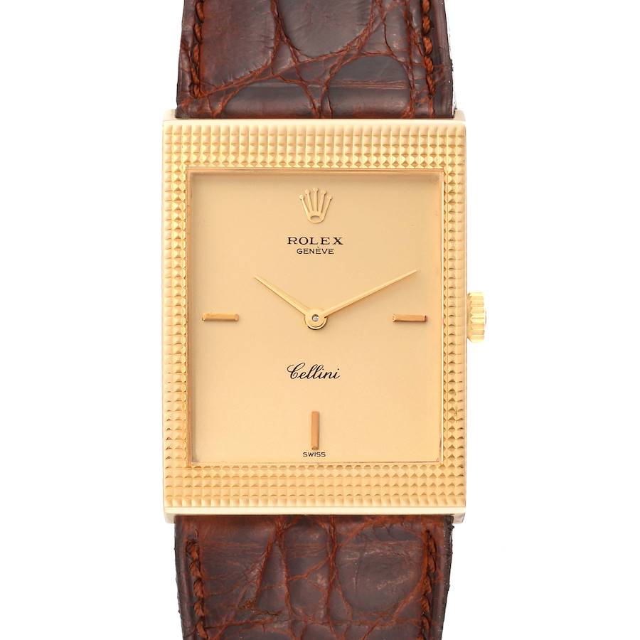 Rolex Cellini Yellow Gold Champagne Dial Vintage Mens Watch 4127 SwissWatchExpo