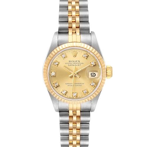 Photo of Rolex Datejust 26mm Steel Yellow Gold Diamond Ladies Watch 69173 Box