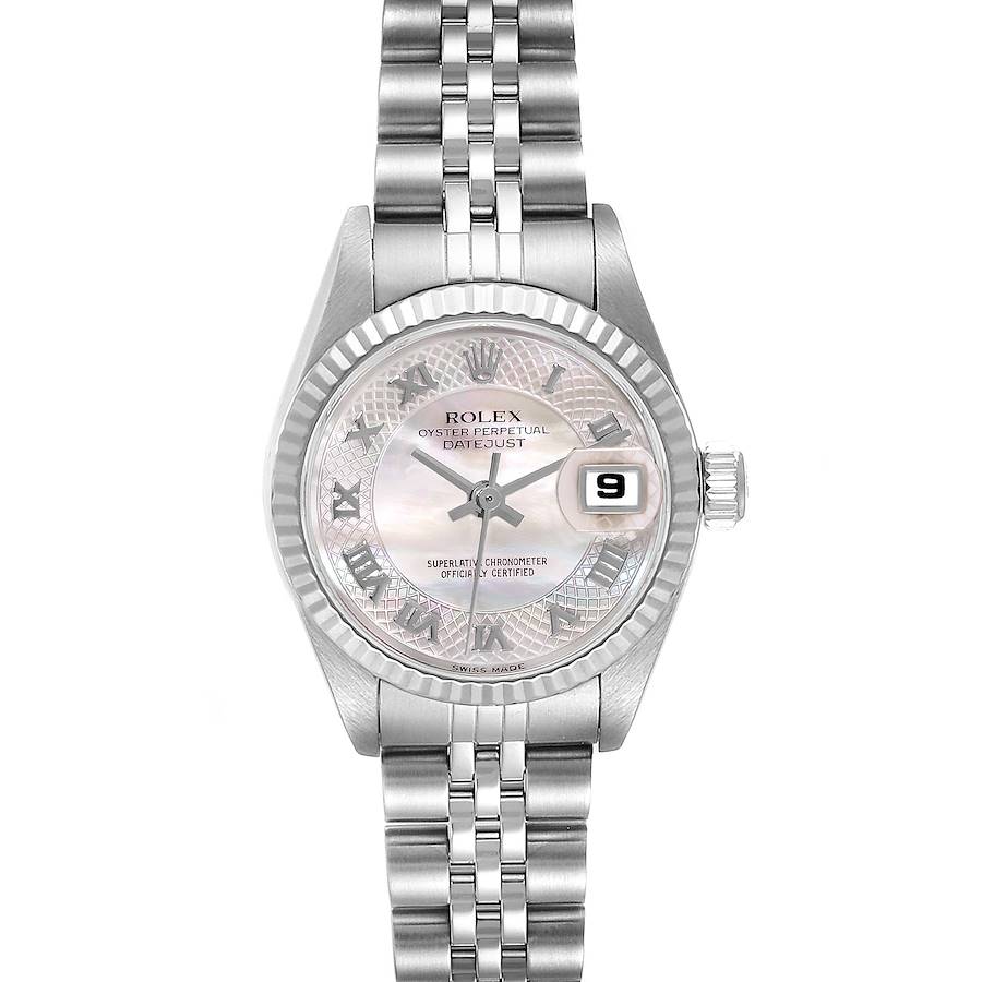 Rolex Datejust Steel White Gold Decorated Mother Of Pearl Ladies Watch 79174 Box Papers SwissWatchExpo