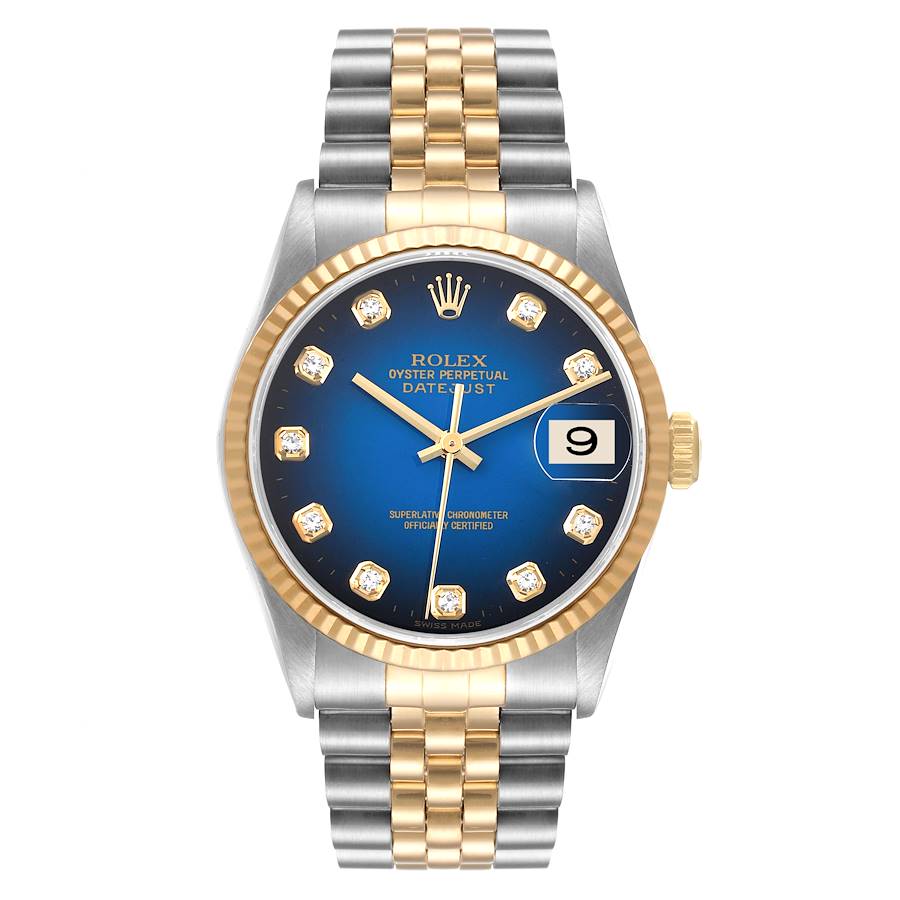 Rolex blue 2024 vignette diamond dial