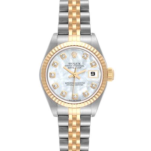 Photo of Rolex Datejust Steel Yellow Gold MOP Diamond Dial Ladies Watch 79173
