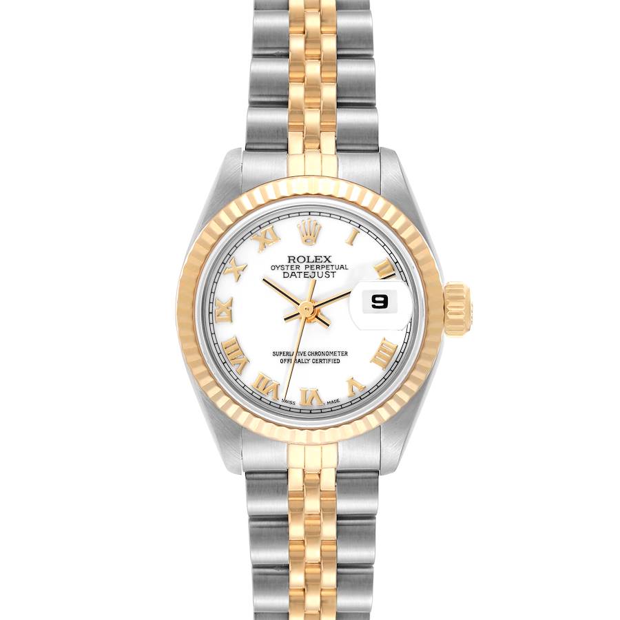 Rolex Datejust White Dial Steel Yellow Gold Ladies Watch 69173 SwissWatchExpo
