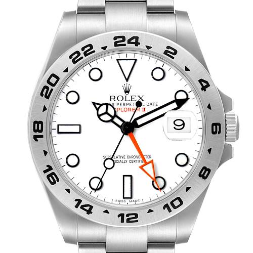 Photo of Rolex Explorer II Steel Polar White Dial Mens Watch 216570 Box Card