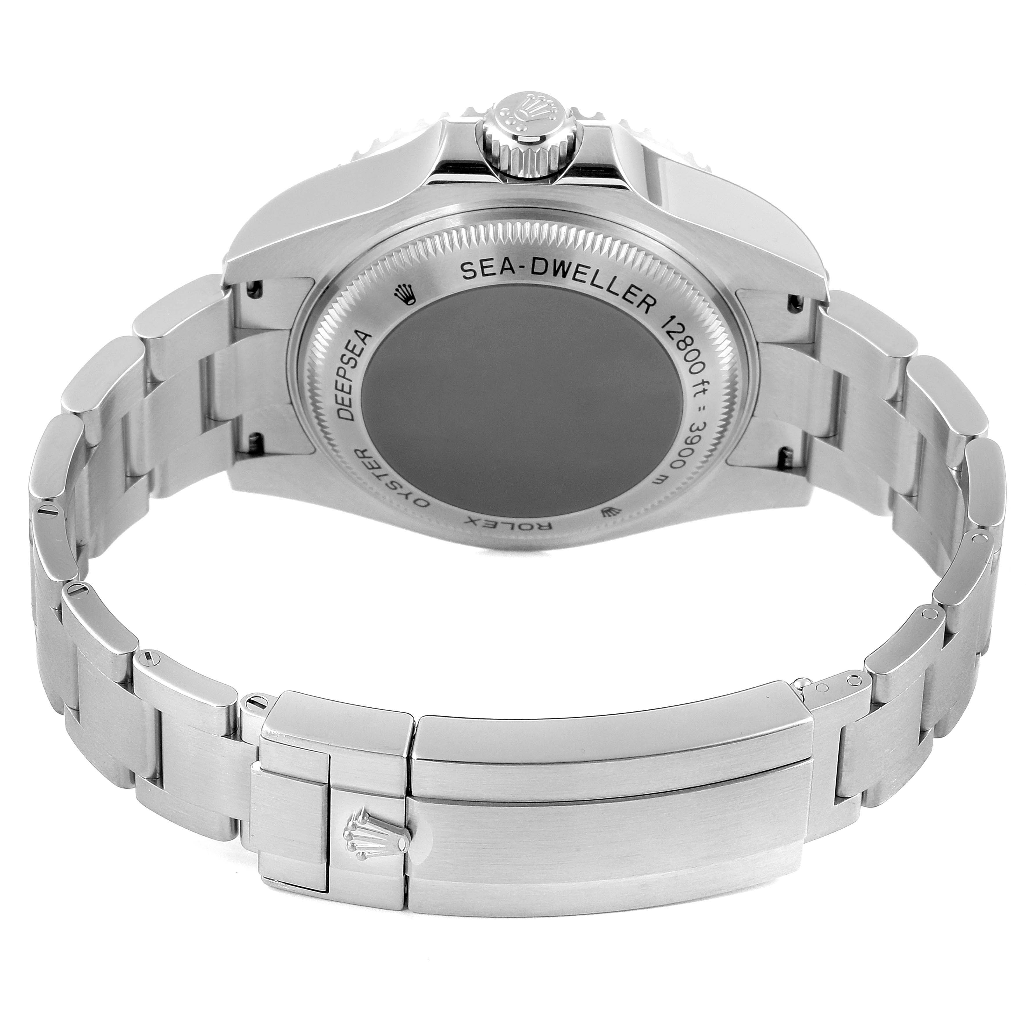 The image shows the back case and bracelet of a Rolex Sea-Dweller 116660 Men's Stainless Steel Blue Dial 116660 Men's Stainless Steel Blue Dial watch, highlighting the clasp and case back details.