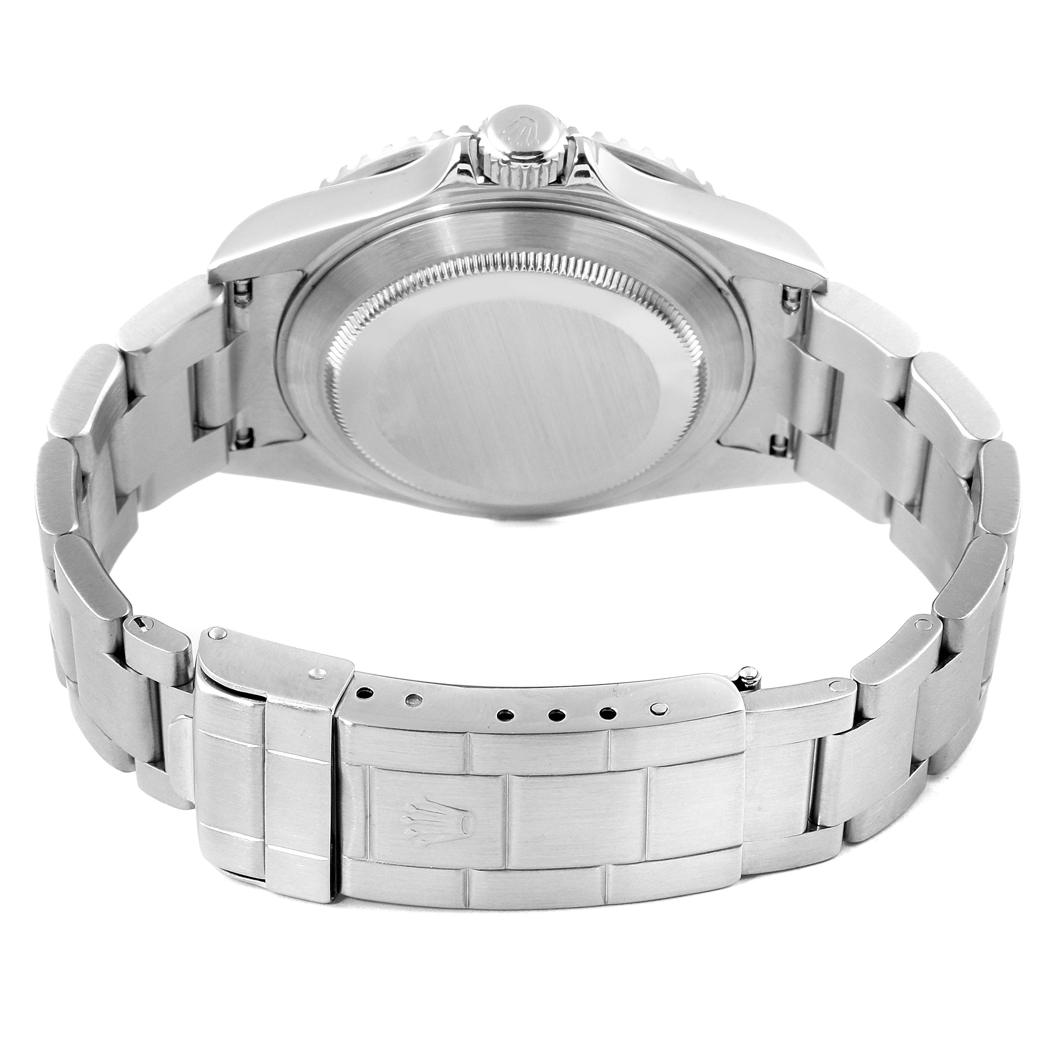 The image shows the back view of the Rolex Submariner 16610 Men's Stainless Steel Black Dial 16610 Men's Stainless Steel Black Dial watch, featuring the stainless steel case and bracelet.