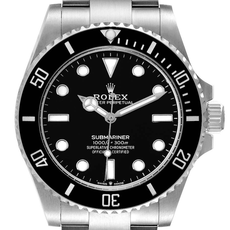 Rolex Submariner Non-Date Ceramic Bezel Steel Mens Watch 124060 Card SwissWatchExpo