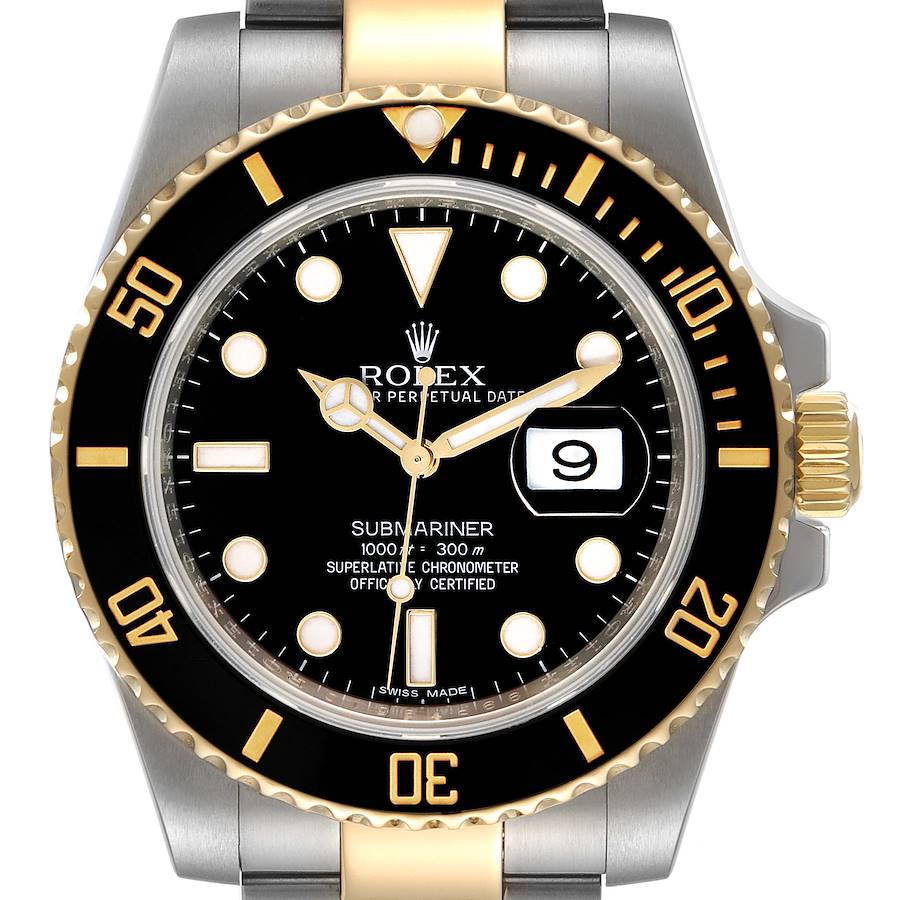Rolex Submariner Steel Yellow Gold Black Dial Mens Watch 116613 SwissWatchExpo