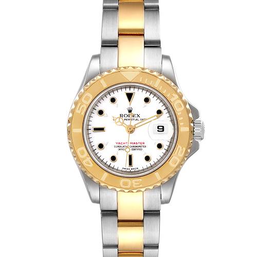 Photo of Rolex Yachtmaster White Dial Steel Yellow Gold Ladies Watch 169623 Box Papers