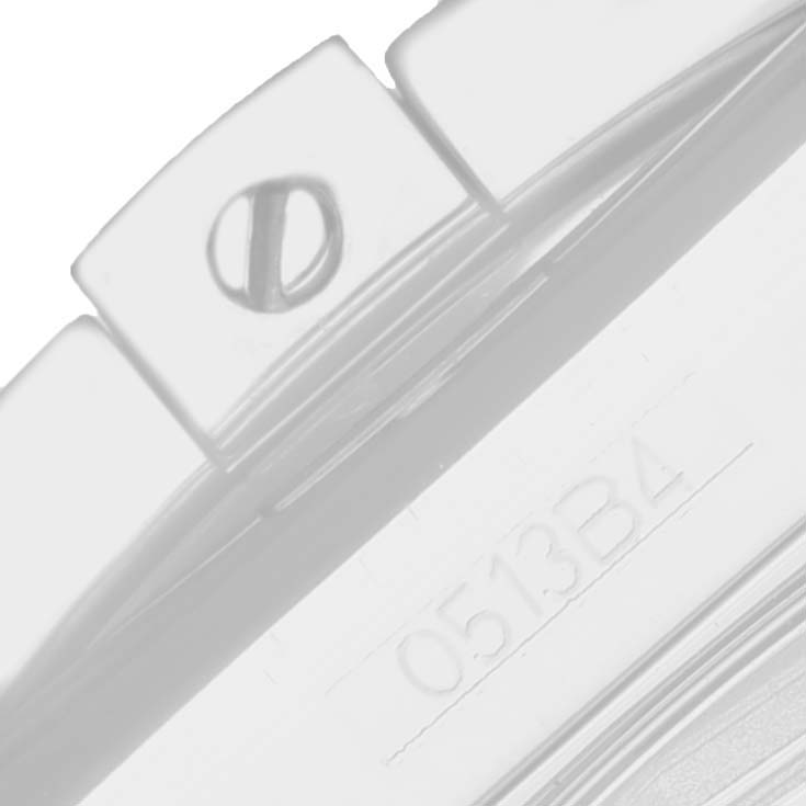 The image shows a part of the latch or buckle of the Breitling A3733053/A717 Women's Stainless Steel Mother of Pearl Dial A3733053/A717 Women's Stainless Steel Mother of Pearl Dial Galactic 36 Mother Of Pearl Dial Diamond Steel Ladies Watch A37330 Box Card model.