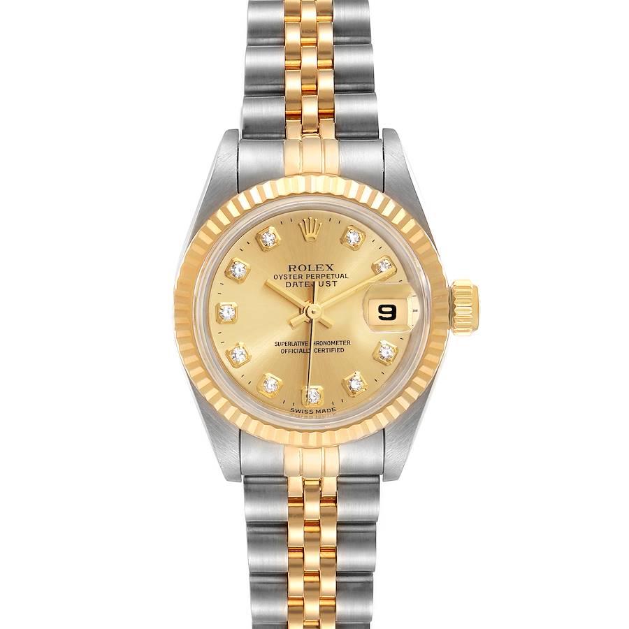 Rolex Datejust 26mm Steel Yellow Gold Diamond Ladies Watch 69173 ...