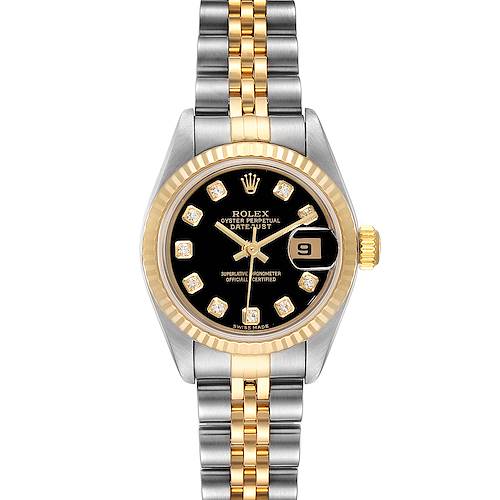 Photo of Rolex Datejust Steel Yellow Gold Diamond Dial Ladies Watch 79173 Box Papers