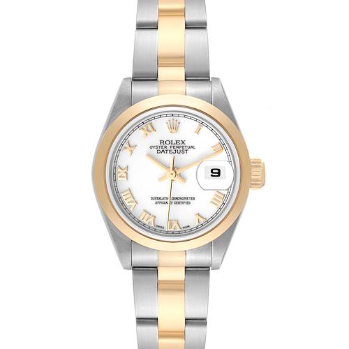 Photo of Rolex Datejust Steel Yellow Gold White Dial Ladies Watch 79163 Papers