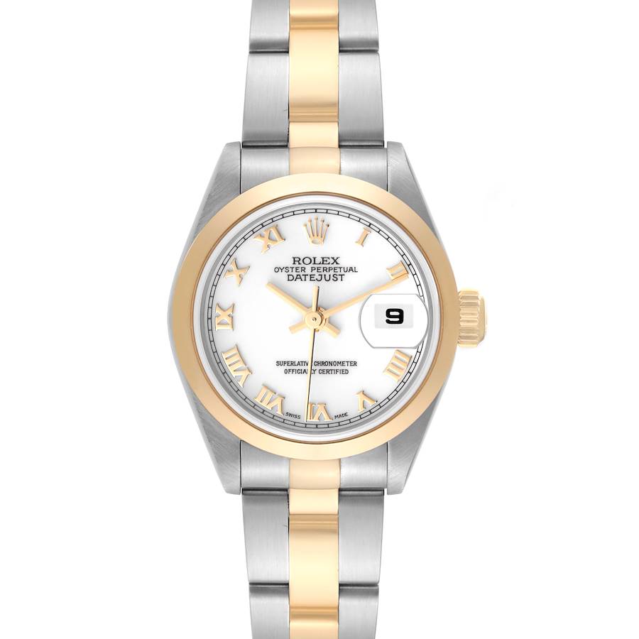 Rolex Datejust Steel Yellow Gold White Dial Ladies Watch 79163 Papers SwissWatchExpo