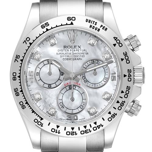 Photo of Rolex Daytona White Gold MOP Diamond Dial Automatic Mens Watch 116509