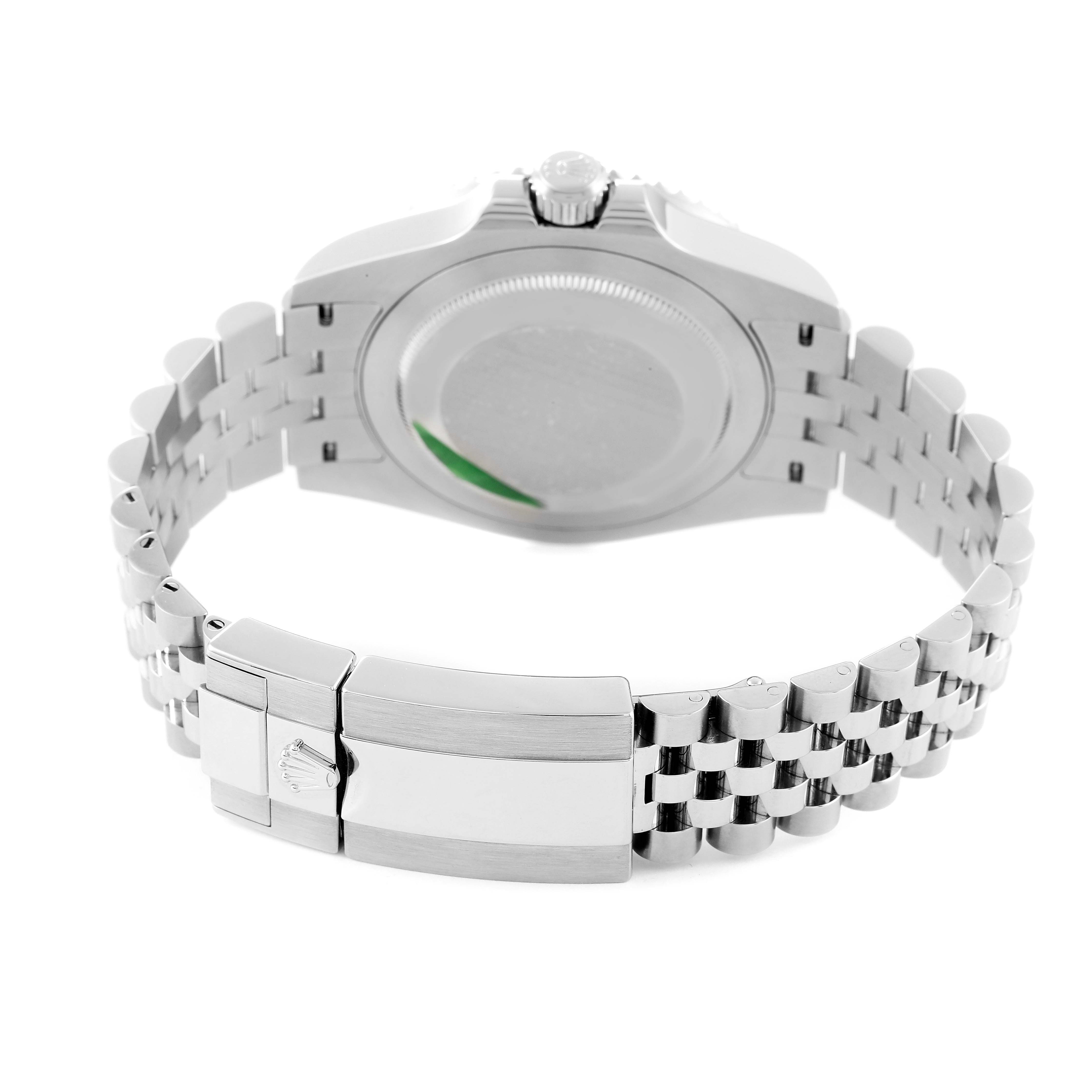 The image shows the back case and bracelet clasp of a Rolex GMT-Master 126710 Men's Stainless Steel Black Dial 126710 Men's Stainless Steel Black Dial watch from a rear angle.