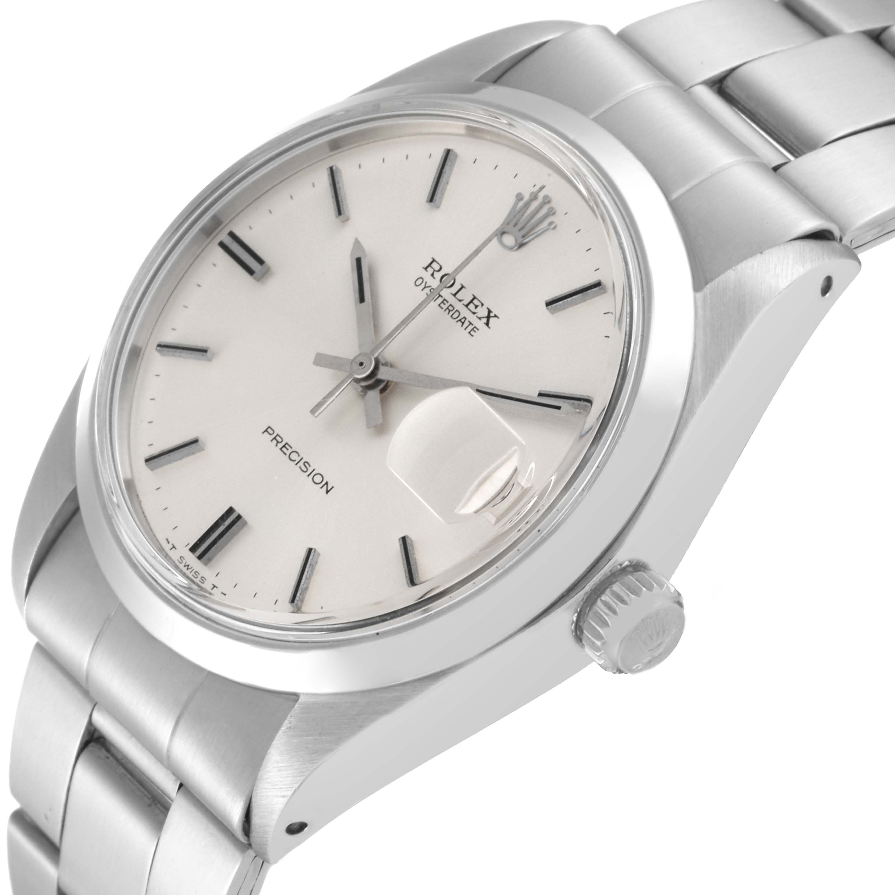 The Rolex Vintage Collection 6694 Men's Stainless Steel Silver Dial 6694 Men's Stainless Steel Silver Dial watch is shown at an angle displaying its dial, bezel, bracelet, and crown.