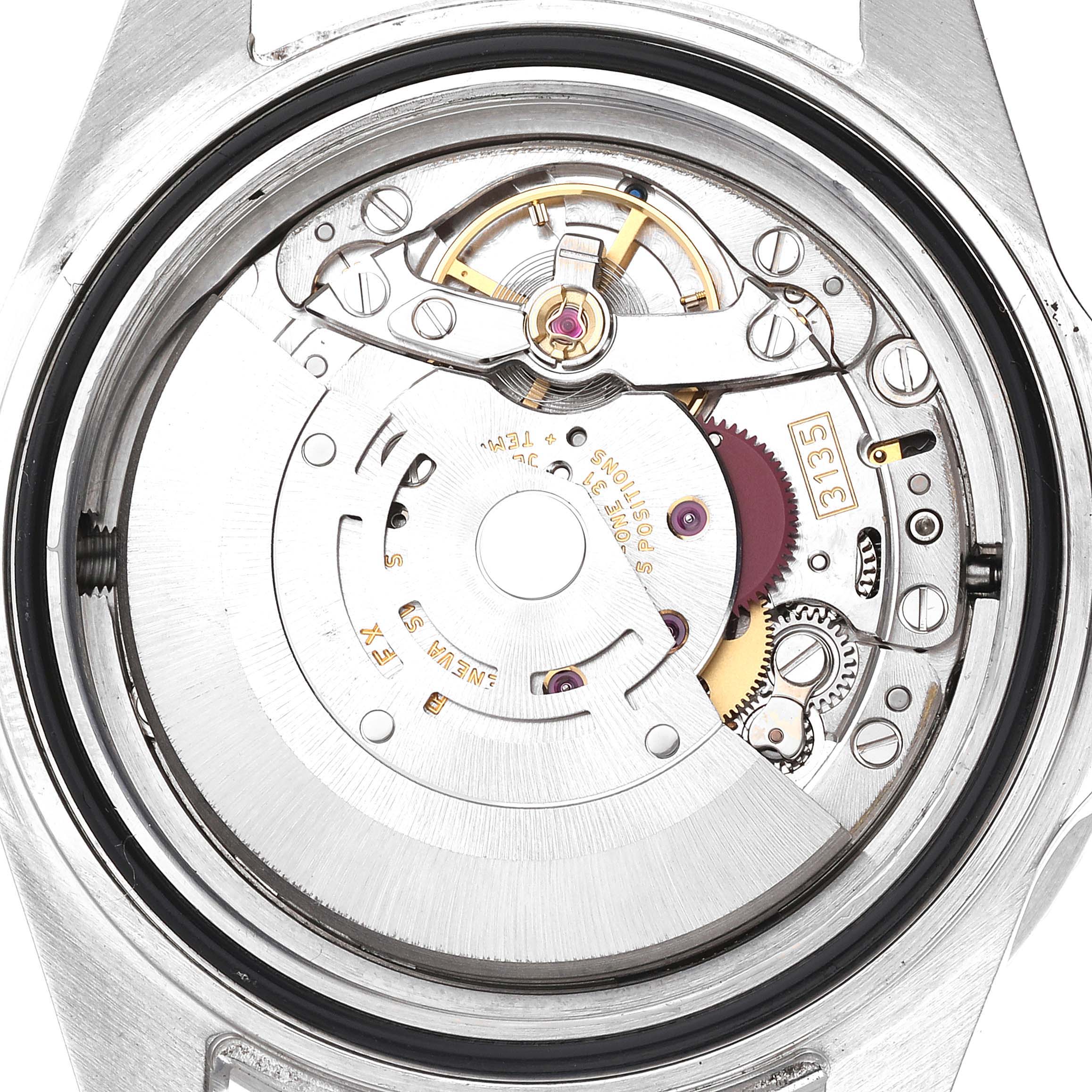 This is an image of the inner mechanisms, specifically the movement, of a Rolex Sea-Dweller 16600T Men
s Stainless Steel Black Dial 16600T Men
s Stainless Steel Black Dial watch.