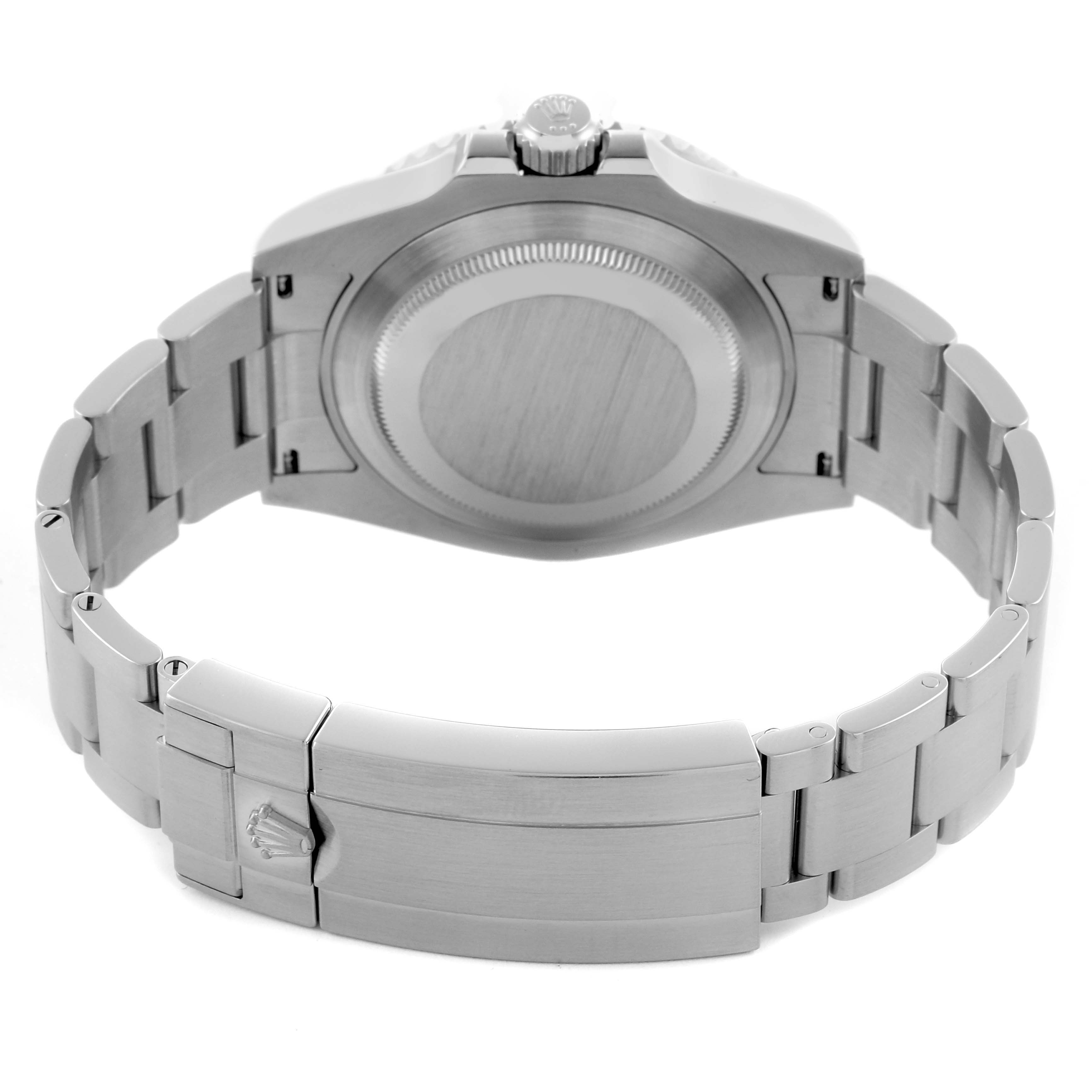 The image shows the back of the Rolex Submariner 126610LN Men
s Stainless Steel Black Dial 126610LN Men
s Stainless Steel Black Dial, focusing on the case back and bracelet clasp.