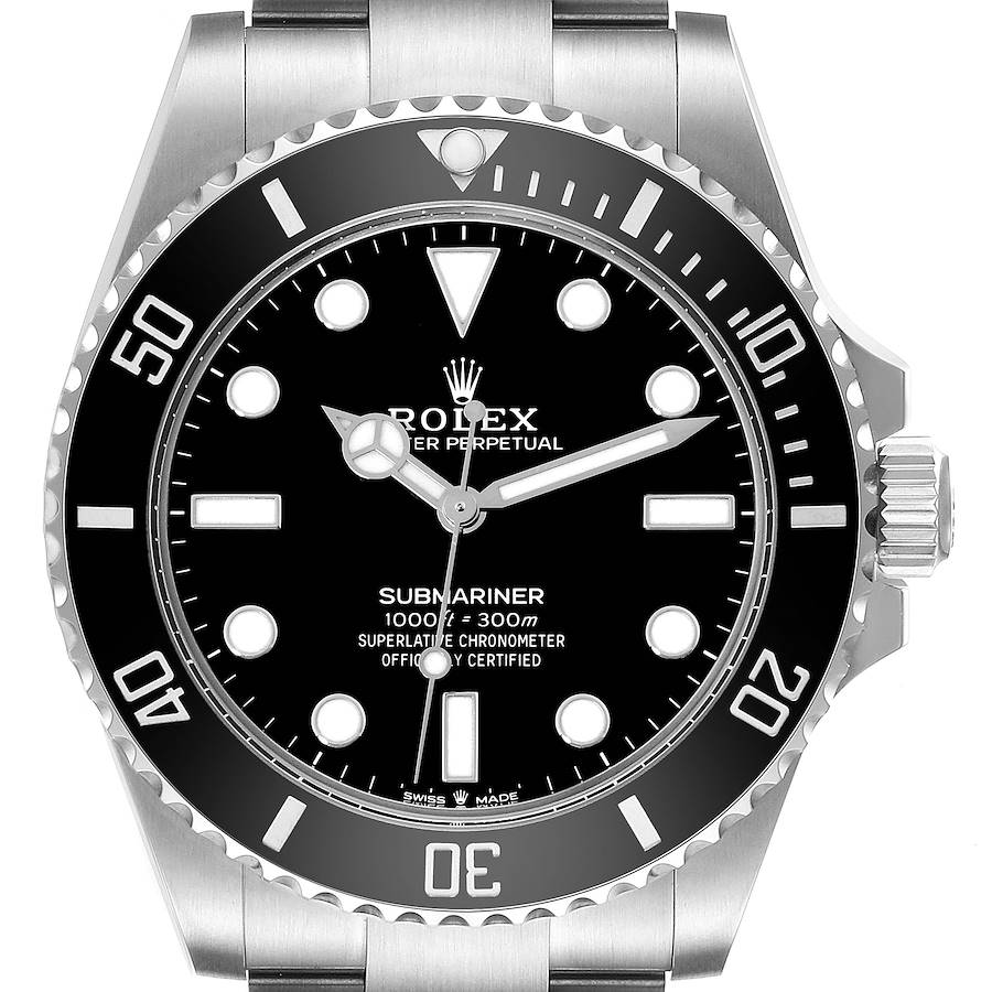 Rolex Submariner Non-Date Ceramic Bezel Steel Mens Watch 124060 Box Card SwissWatchExpo