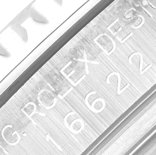 The image shows an engraved side of the Rolex Yacht-Master 16622 Men's Steel and Gold (two tone) Silver Dial 16622 Men's Steel and Gold (two tone) Silver Dial watch case, highlighting the model number.