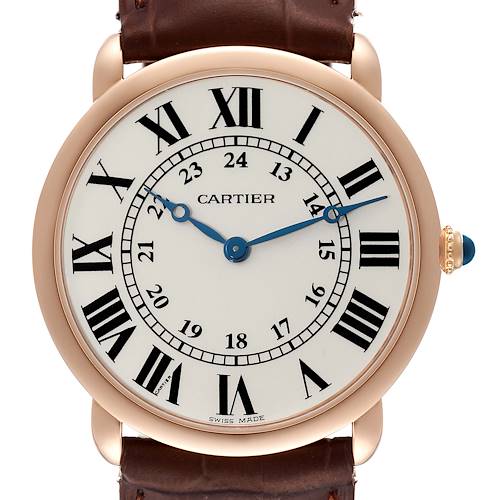 Photo of Cartier Ronde Louis Rose Gold Silver Dial Mens Watch W6800251