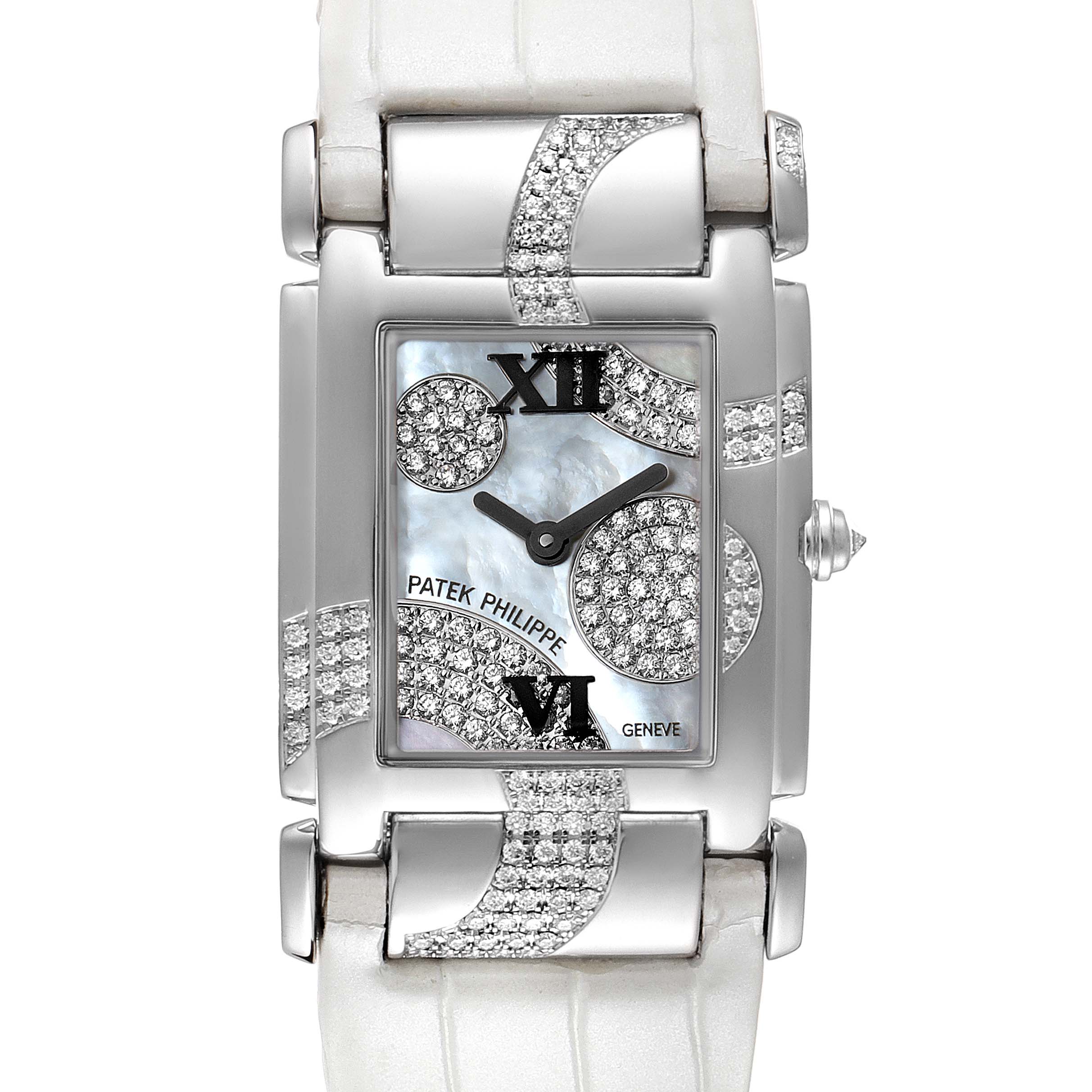 Patek Philippe Twenty-4 White Gold MOP Diamond Ladies Watch 4914 Box ...
