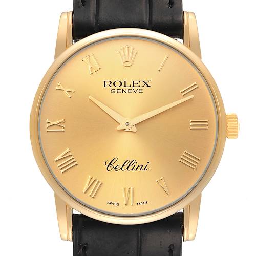 Photo of Rolex Cellini Classic 18K Yellow Gold Roman Dial Mens Watch 5116