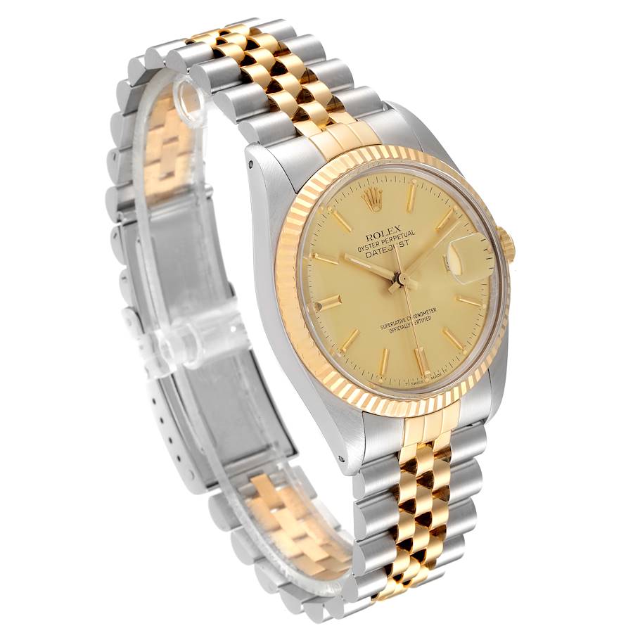 Genuine Rolex Datejust 36mm 16013 Automatic Watch, Steel & Yellow Gold, Silver Dial, 2-Year Warranty, Pre-owned