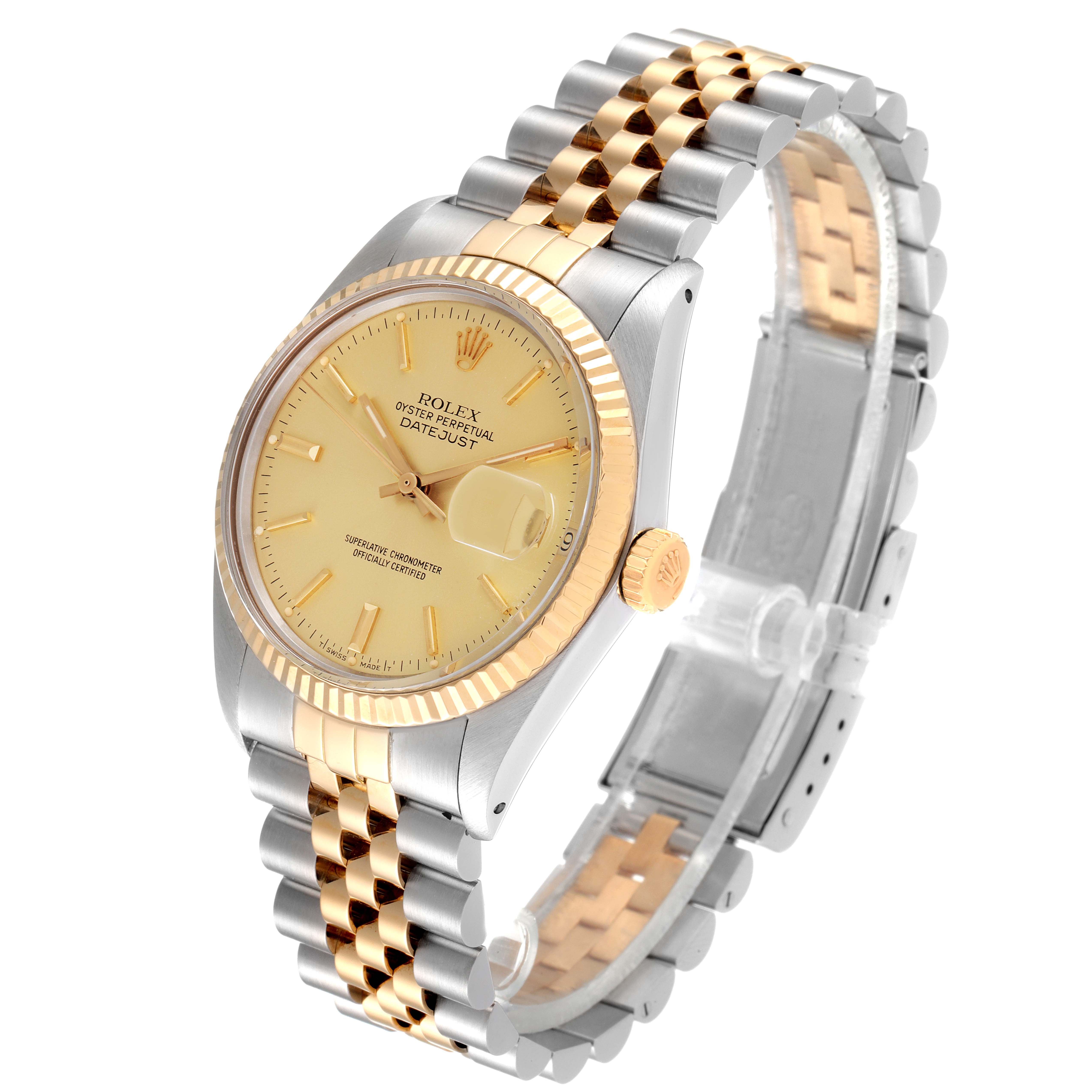 The Rolex Vintage Collection 16013 Men's Steel and Gold (two tone) Champagne Dial 16013 Men's Steel and Gold (two tone) Champagne Dial watch model is shown at a slight angle, displaying the face, band, and crown. 