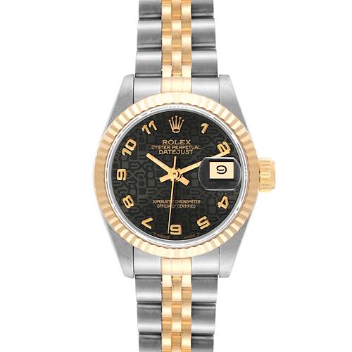 Photo of Rolex Datejust Black Anniversary Dial Steel Yellow Gold Ladies Watch 69173