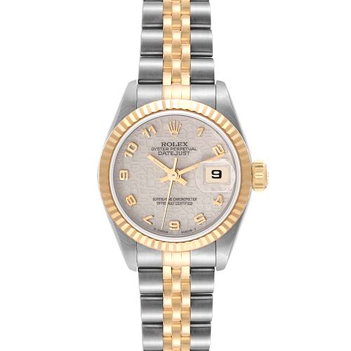 Photo of Rolex Datejust Ivory Anniversary Dial Steel Yellow Gold Ladies Watch 69173