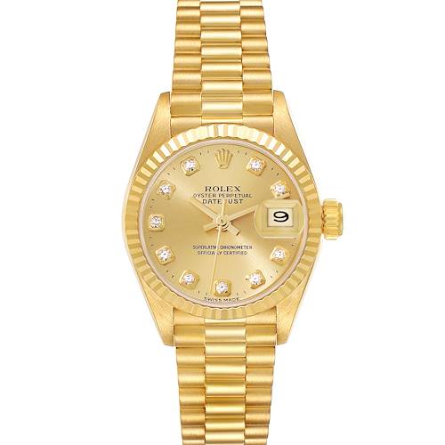 Photo of Rolex Datejust President Diamond Dial Yellow Gold Ladies Watch 69178 Papers