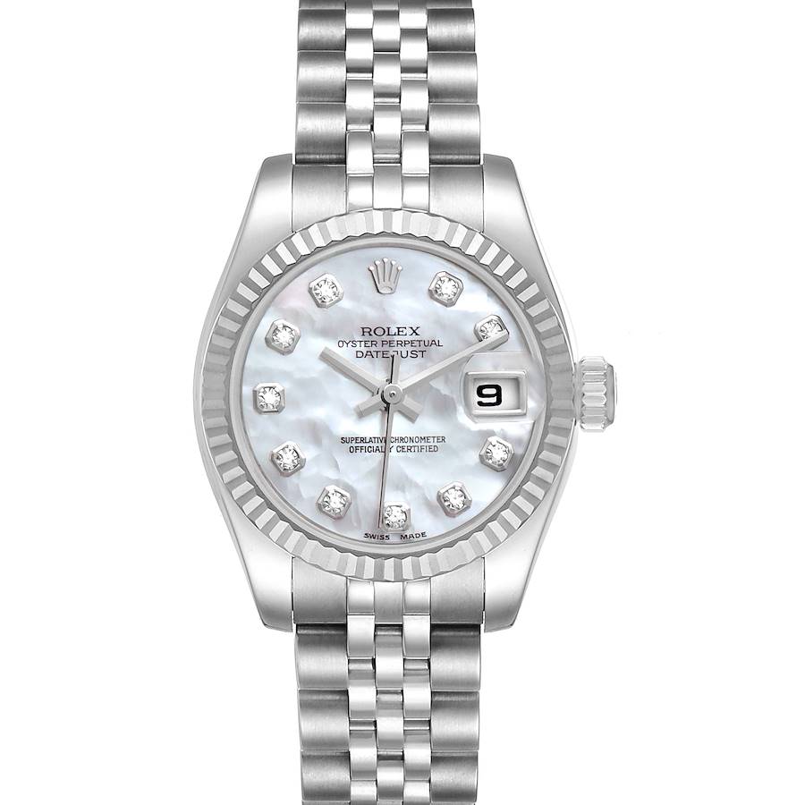 Rolex Datejust Steel White Gold MOP Diamond Ladies Watch 179174 SwissWatchExpo