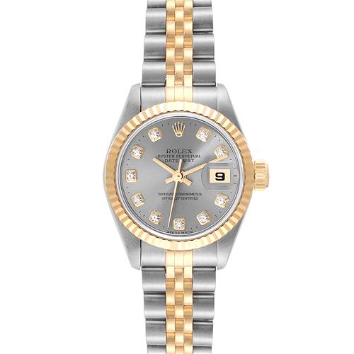 Photo of Rolex Datejust Steel Yellow Gold Slate Diamond Dial Ladies Watch 79173