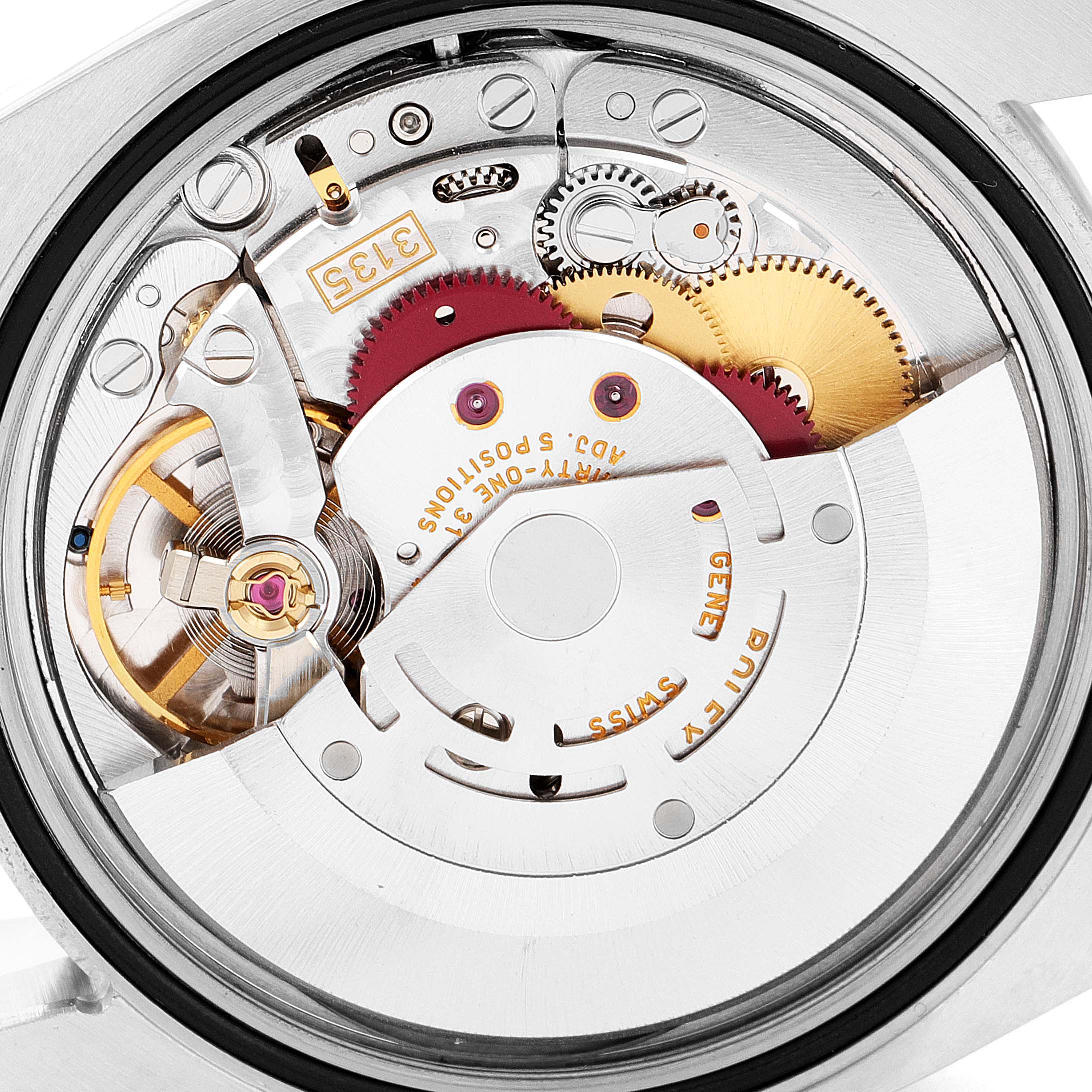 This image shows the intricate inner mechanics of the Rolex Turn-o-Graph 116264 Men
s Stainless Steel Black Dial 116264 Men
s Stainless Steel Black Dial watch, viewed from the back.