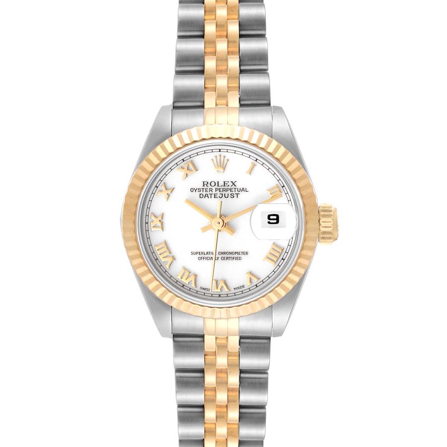 Rolex Datejust White Dial Steel Yellow Gold Ladies Watch 69173 Papers SwissWatchExpo